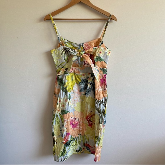 Anthropologie || Farm Rio Tropical Shift Dress Tie Back Small - Picture 4 of 9